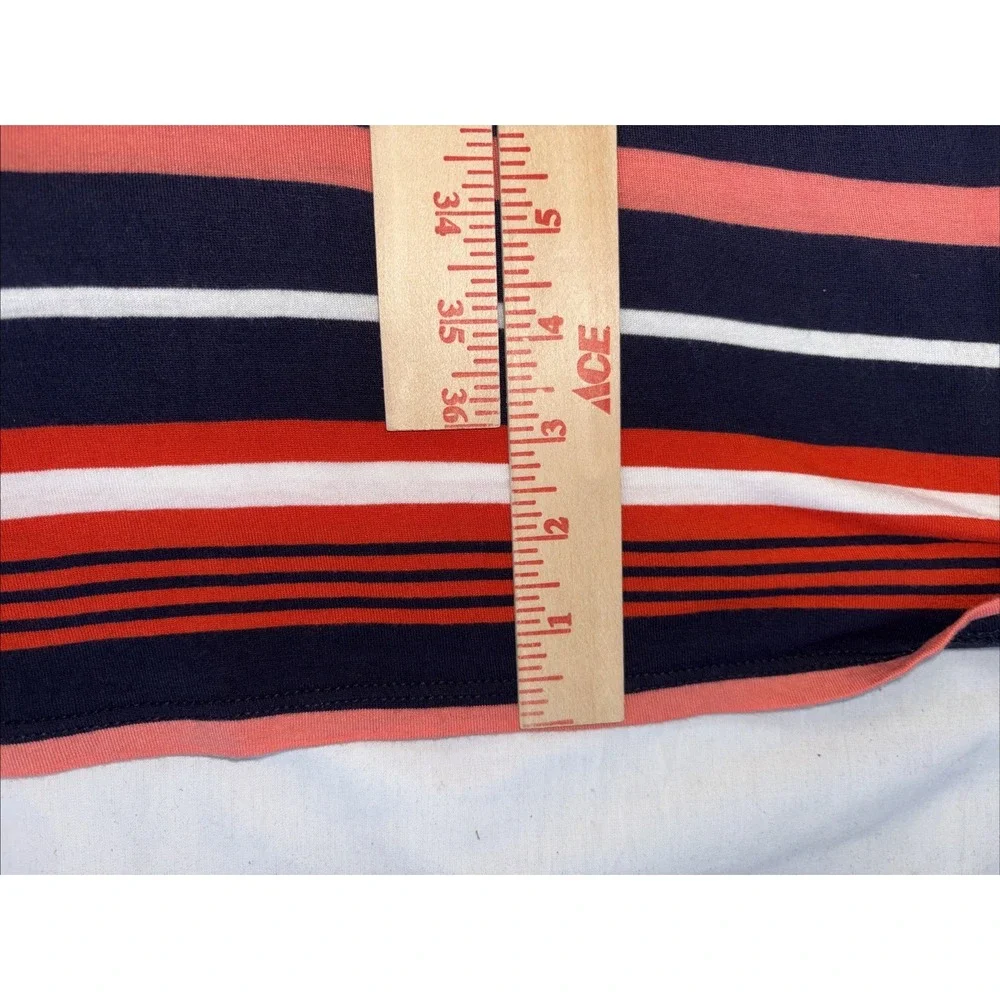 Michael Kors Cold Shoulder Striped Dress Orange Blue White Womens Small